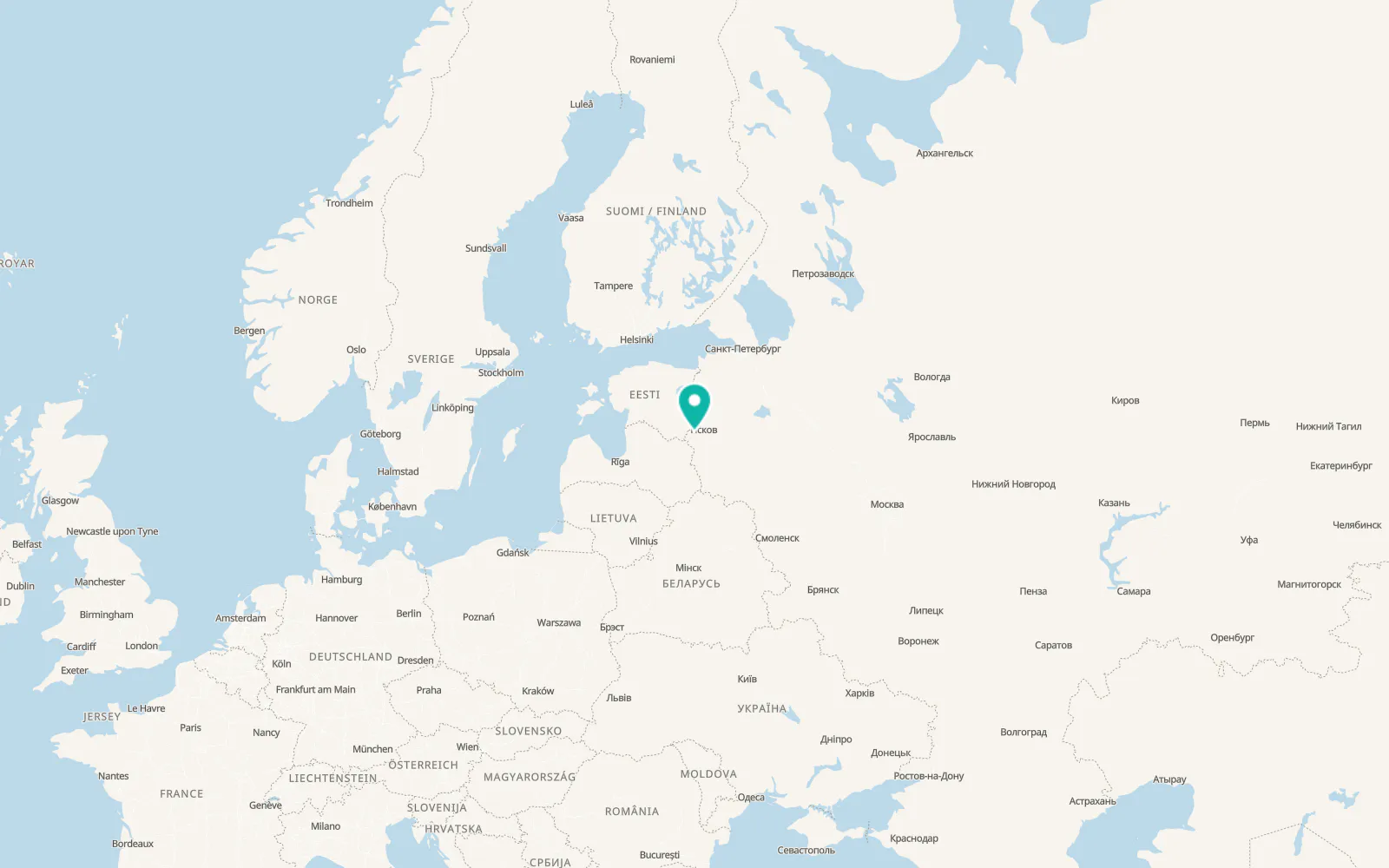 Map of Izborsk