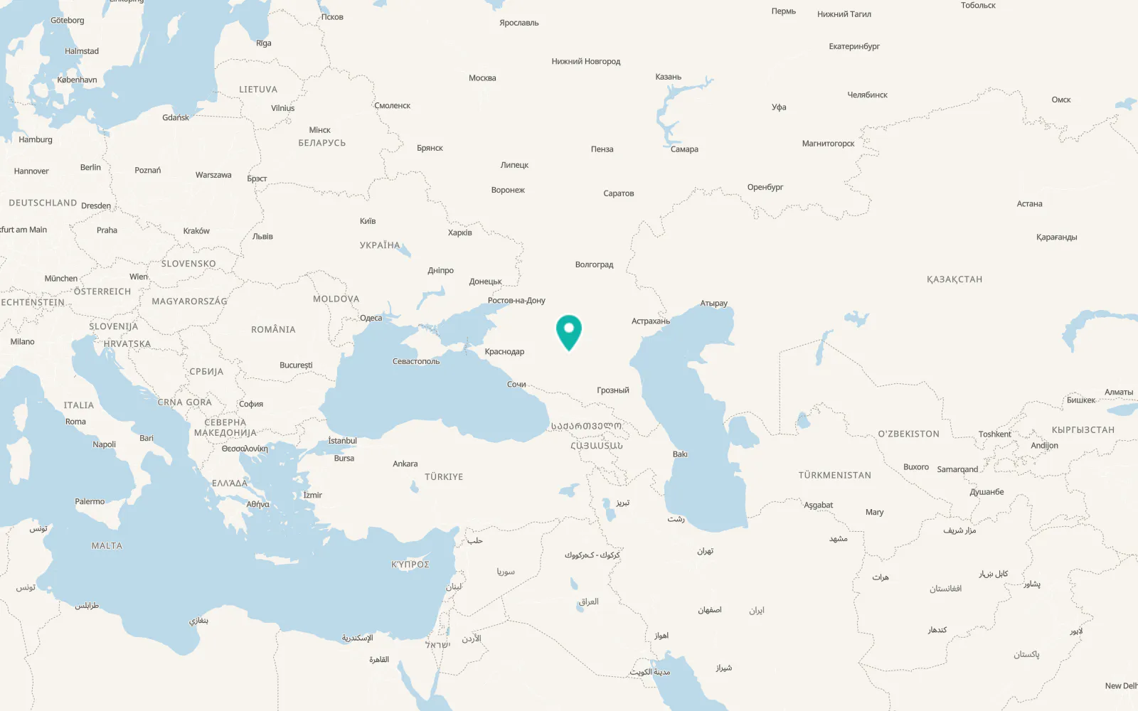 Map of Kalinovskoye