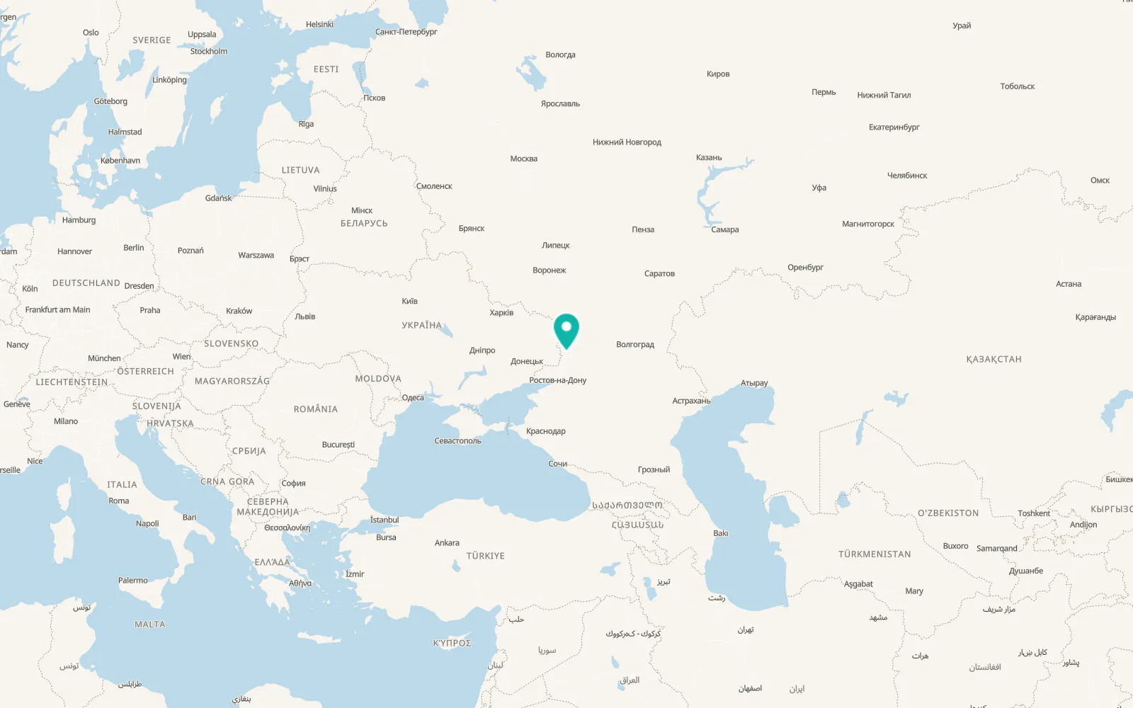 Map of Kamensk-Shakhtinsky