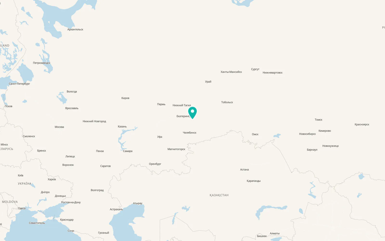 Map of Kamensk-Ural’skiy
