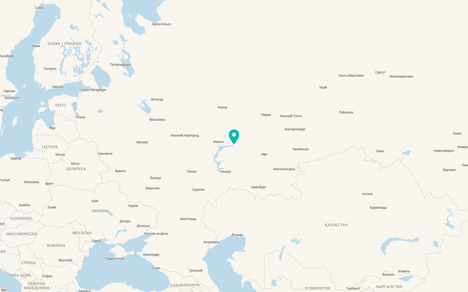 Map of Kamskiye Polyany