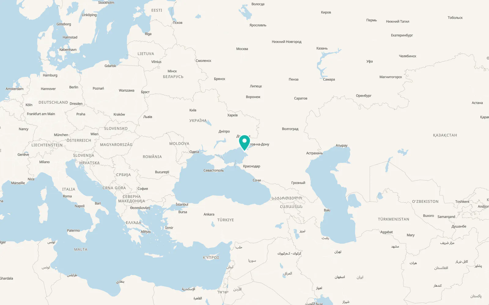 Map of Kamyshevatskaya