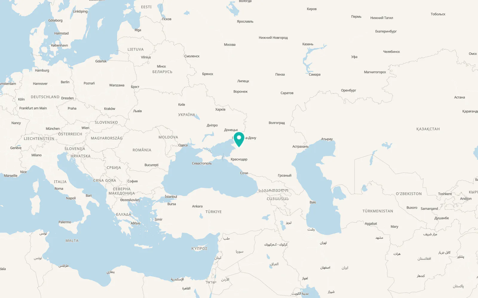 Map of Kanevskaya