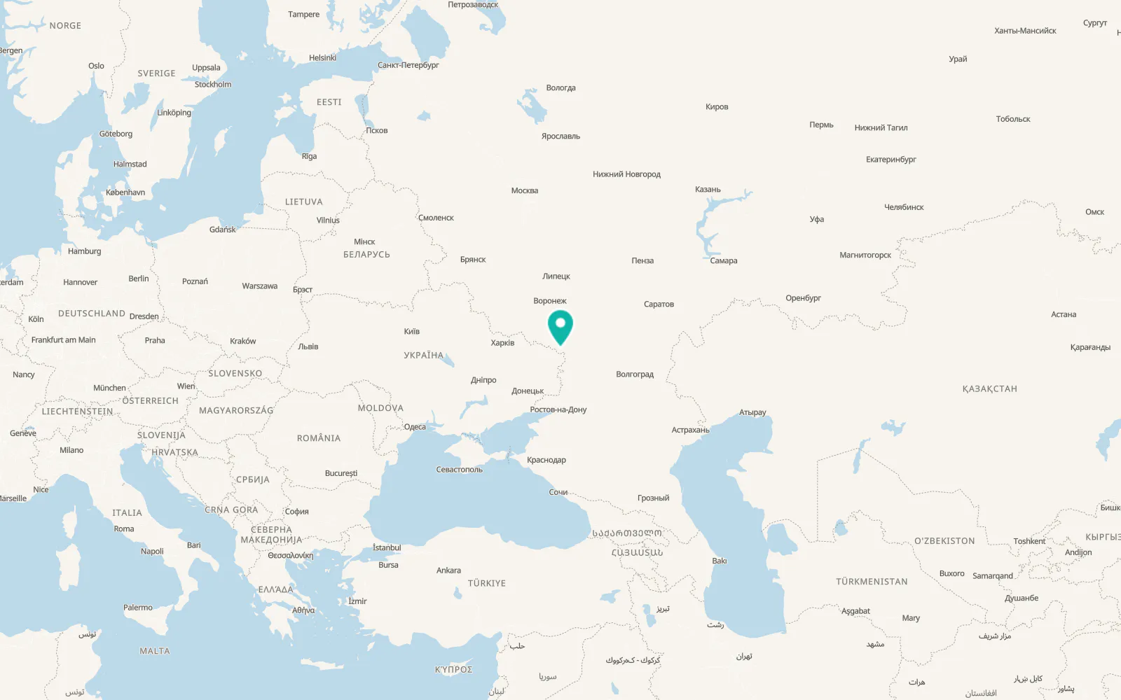 Map of Kantemirovka