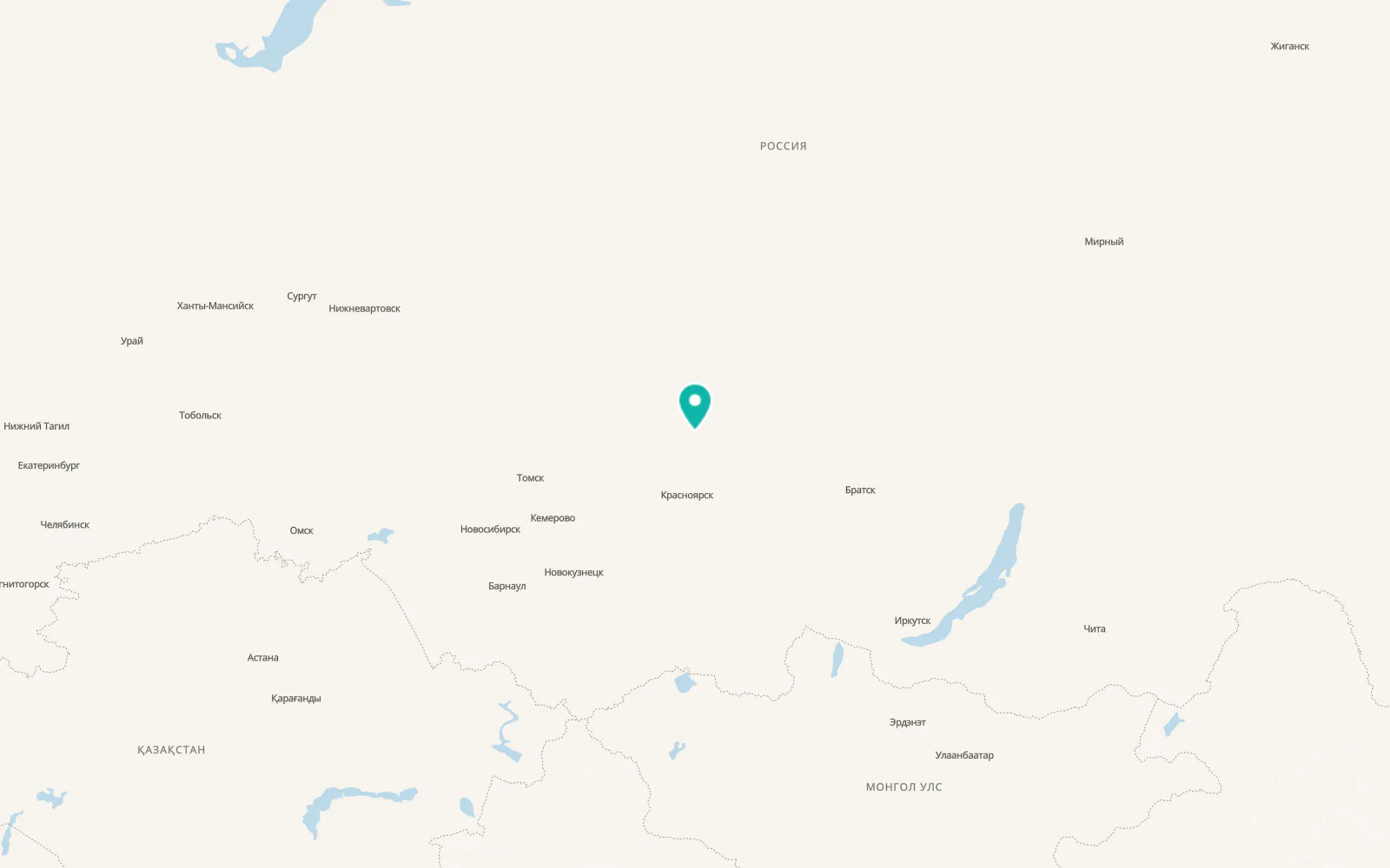 Map of Kazachinskoye