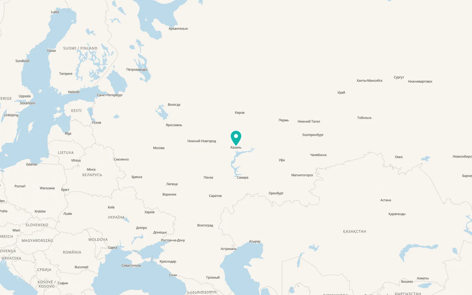 Map of Kazan