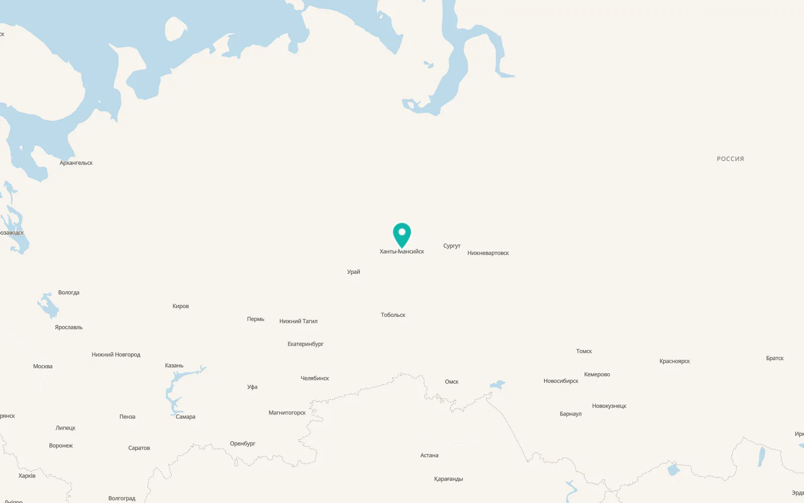 Map of Khanty-Mansiysk