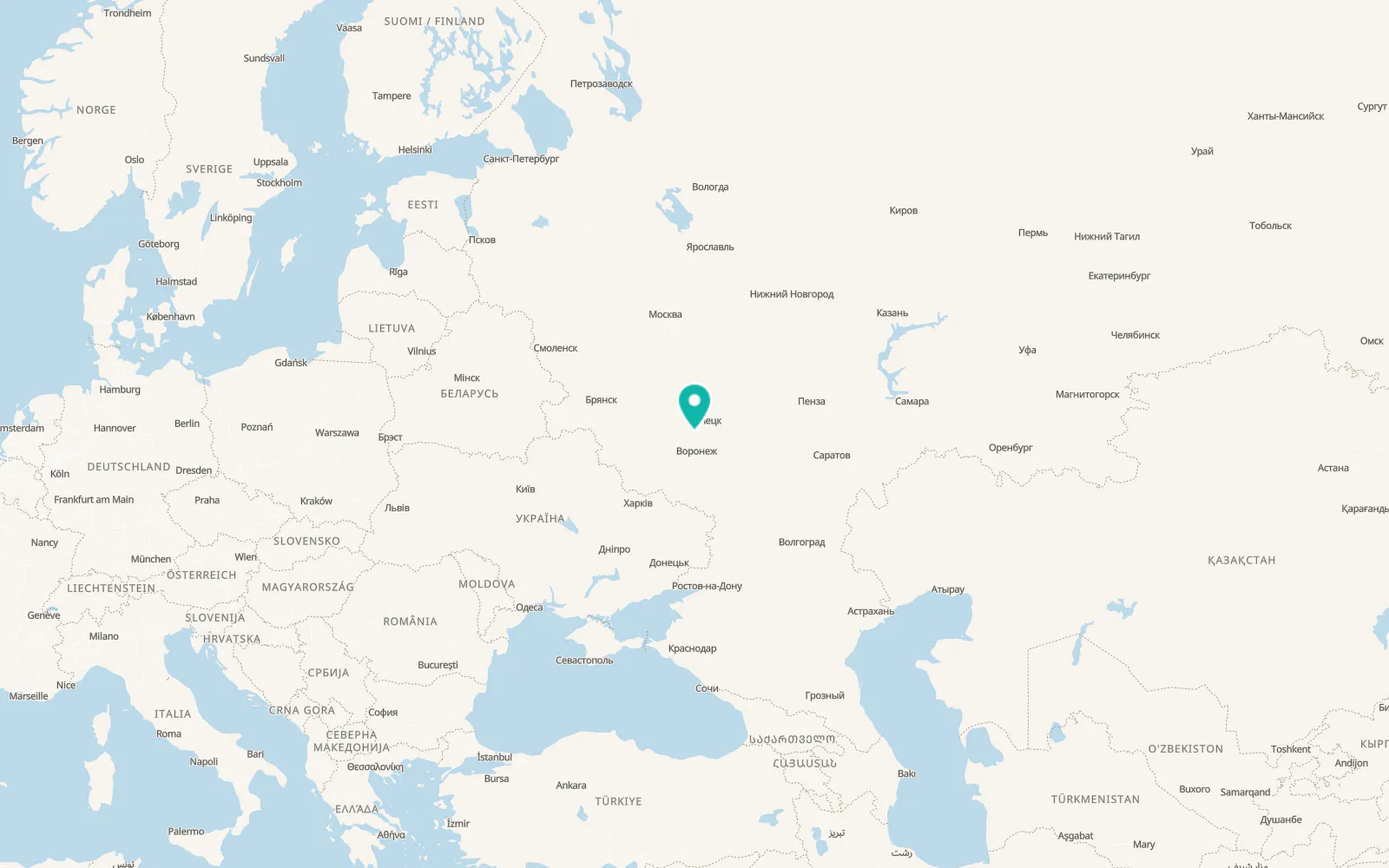 Map of Khlevnoye