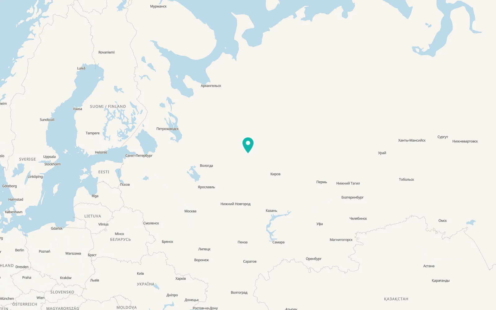Map of Kichmengskiy Gorodok