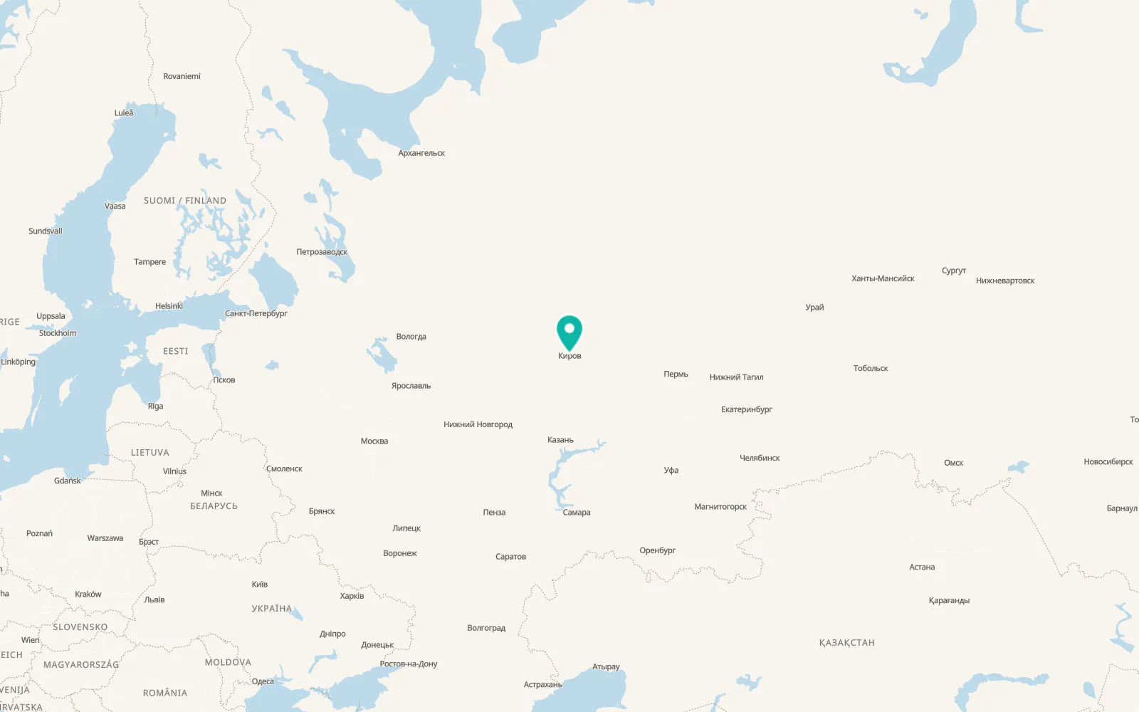 Map of Kirov