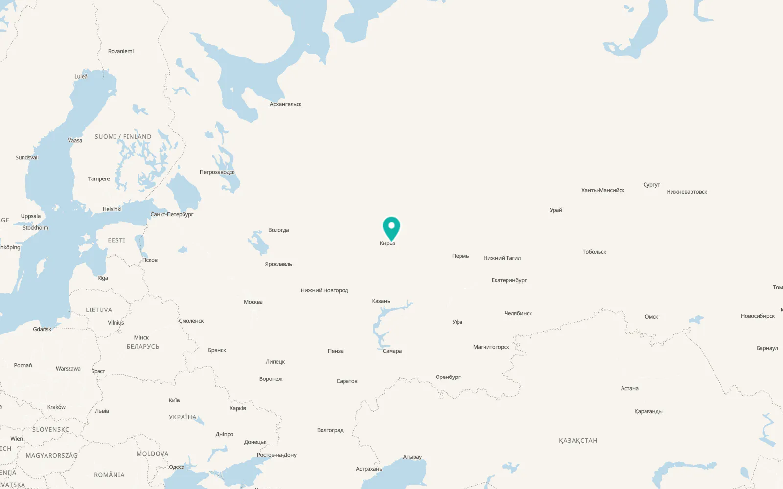 Map of Kirovo-Chepetsk