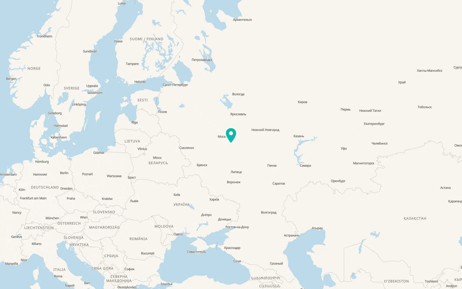 Map of Kolomna