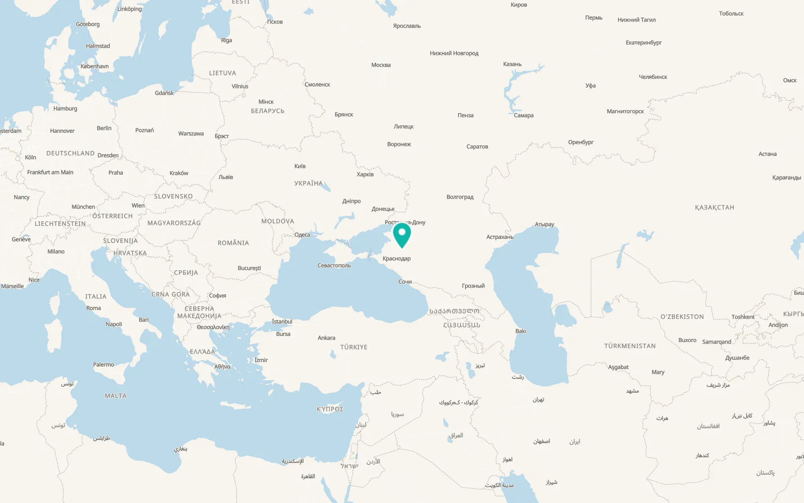 Map of Korenovsk