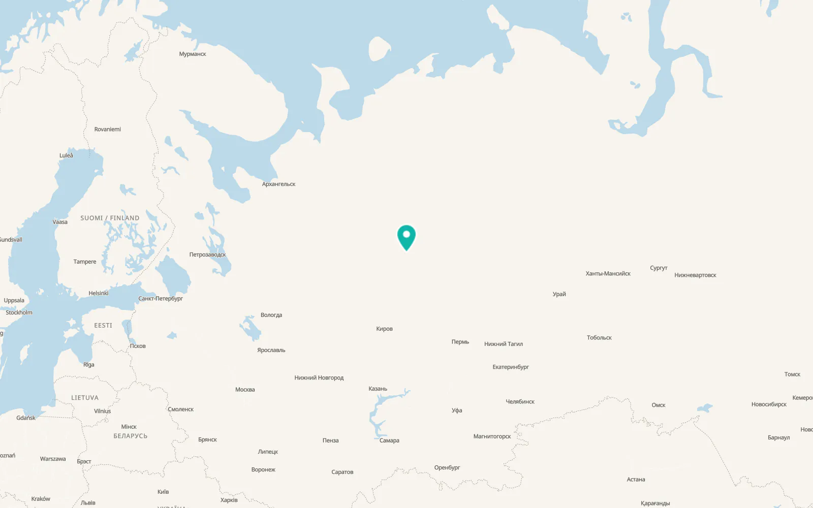 Map of Kortkeros
