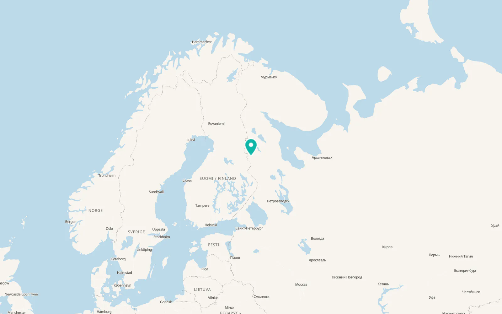 Map of Kostomuksha