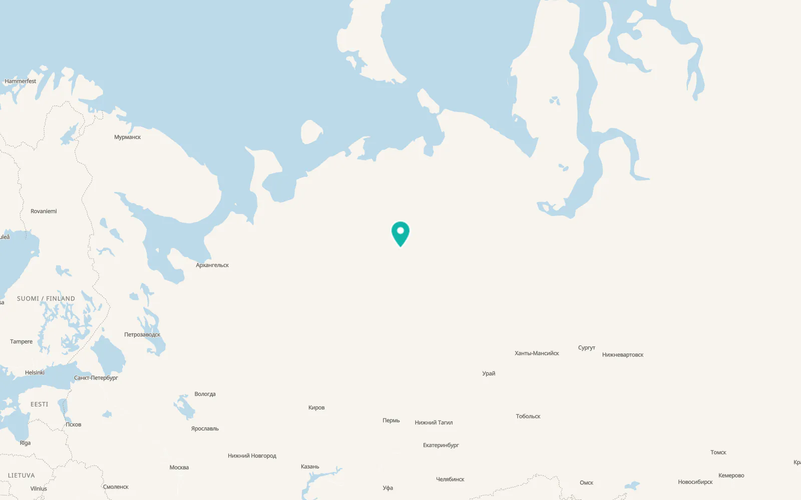 Map of Kozhva