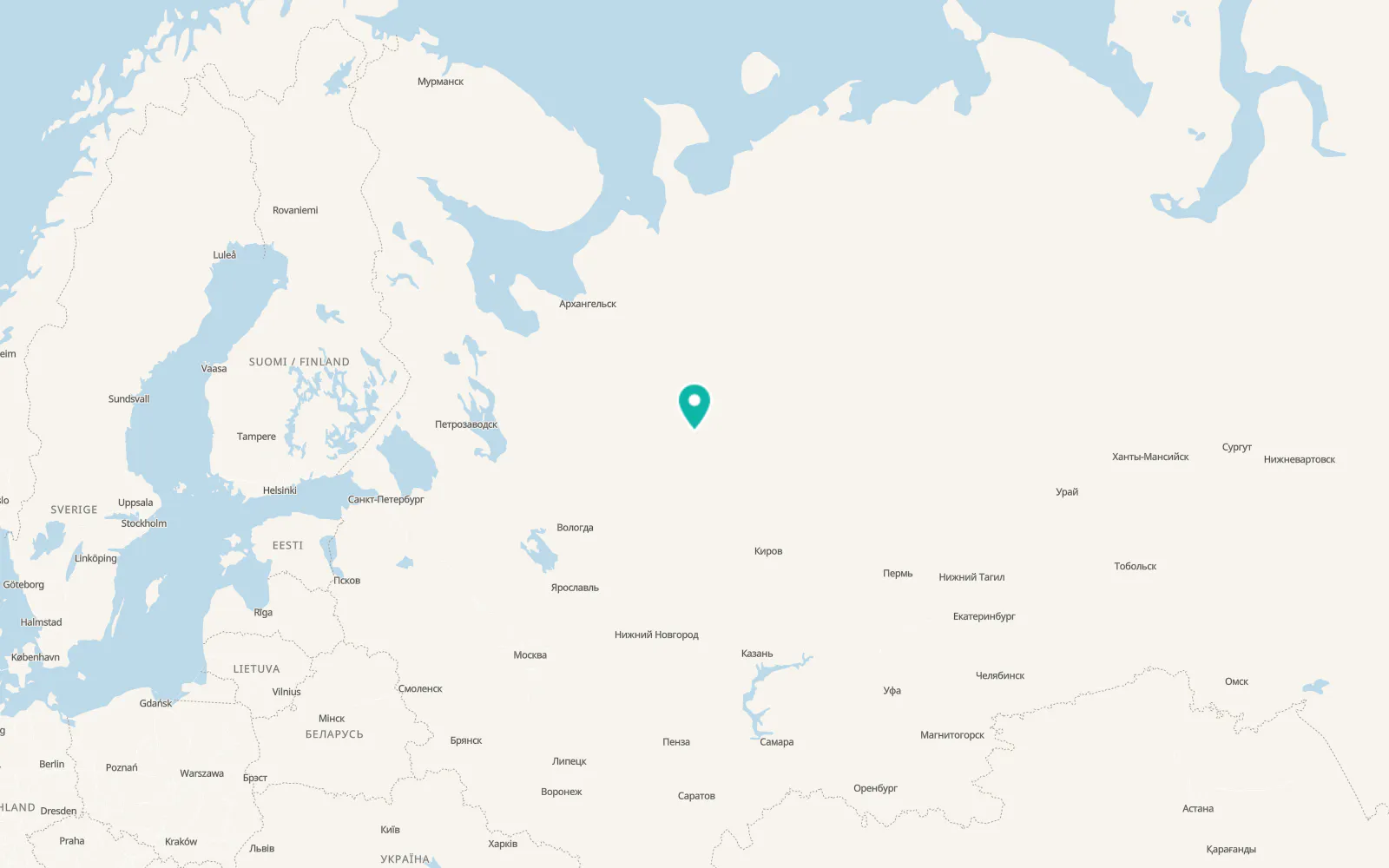 Map of Krasnoborsk