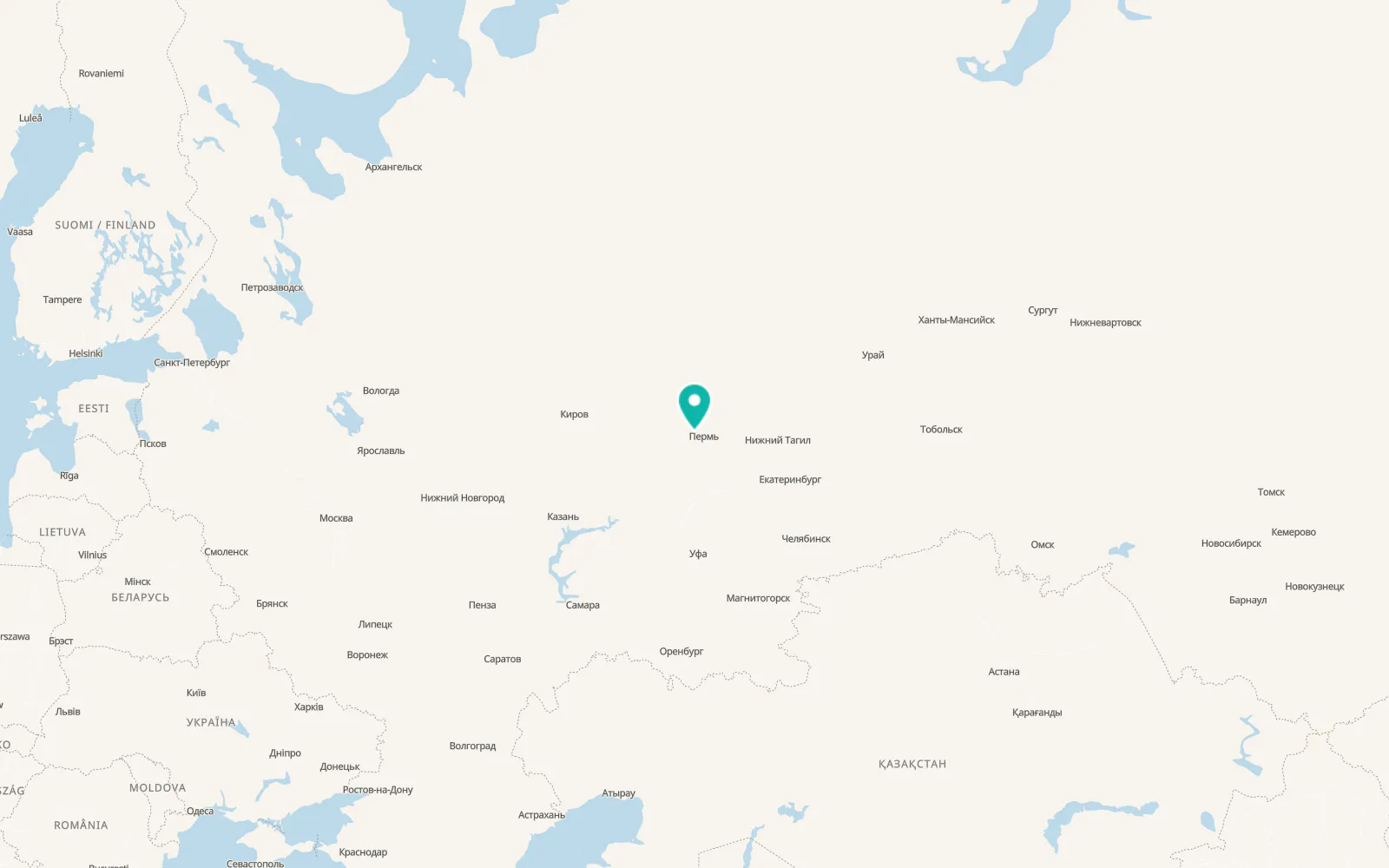 Map of Krasnokamsk