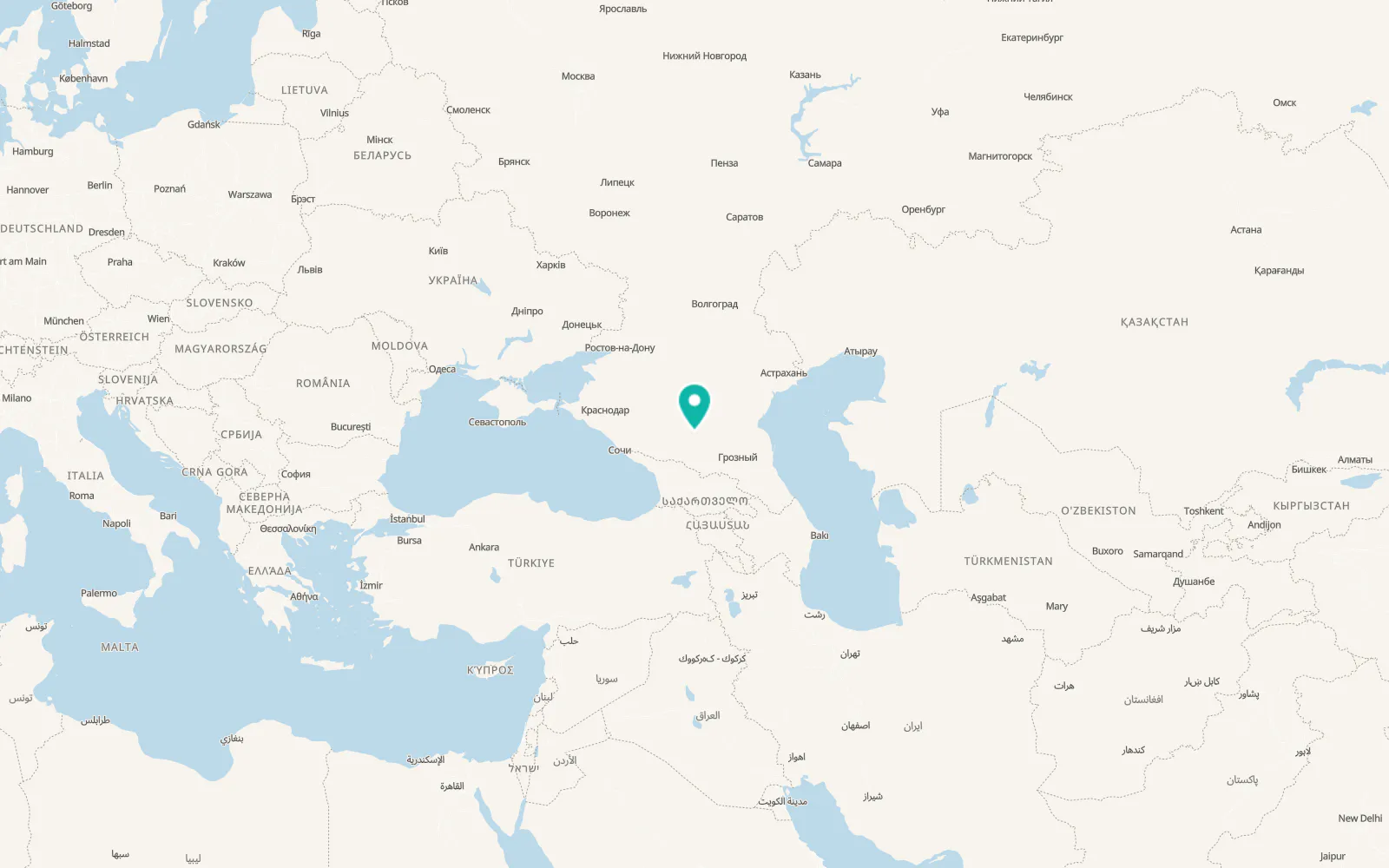 Map of Krasnokumskoye