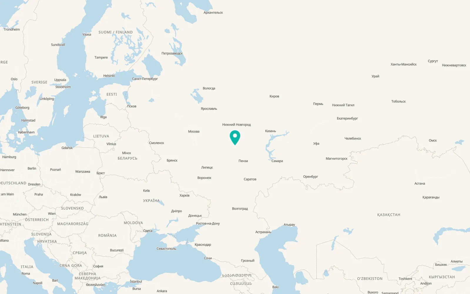 Map of Krasnoslobodsk