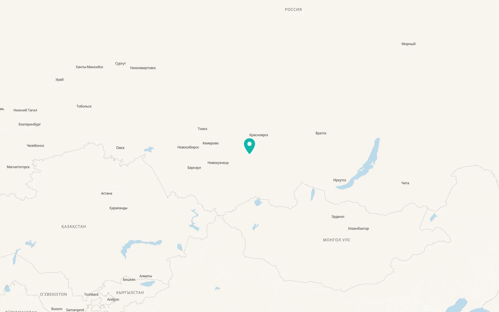 Map of Krasnoturansk