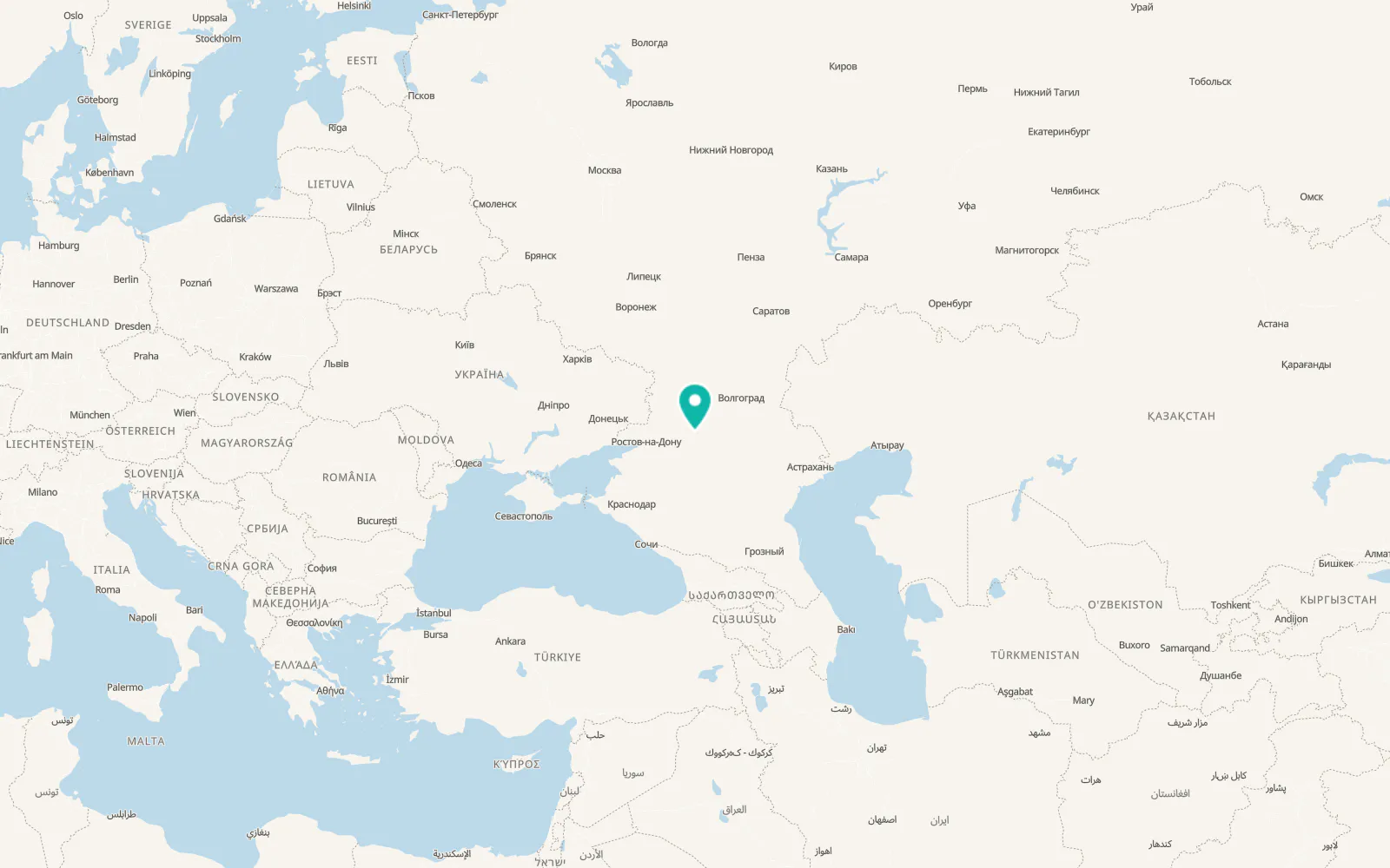 Map of Krasnoyarskaya