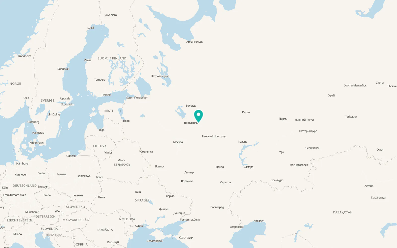 Map of Krasnoye-na-Volge
