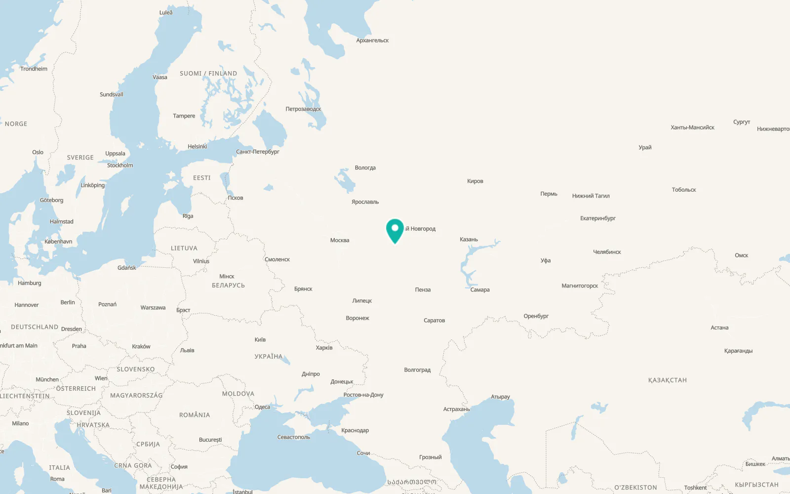 Map of Kulebaki