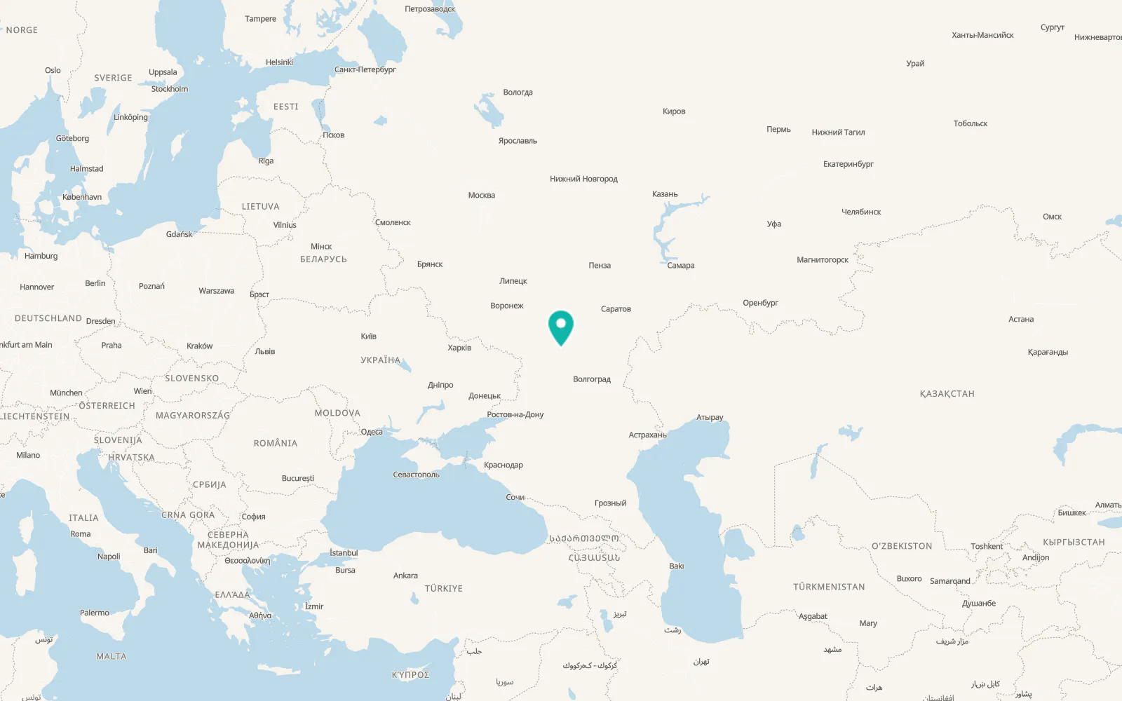 Map of Kumylzhenskaya