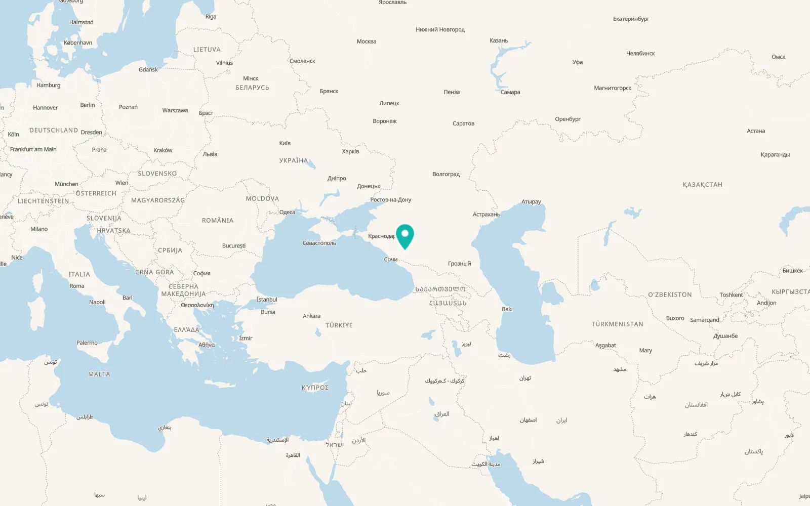 Map of Kurdzhinovo