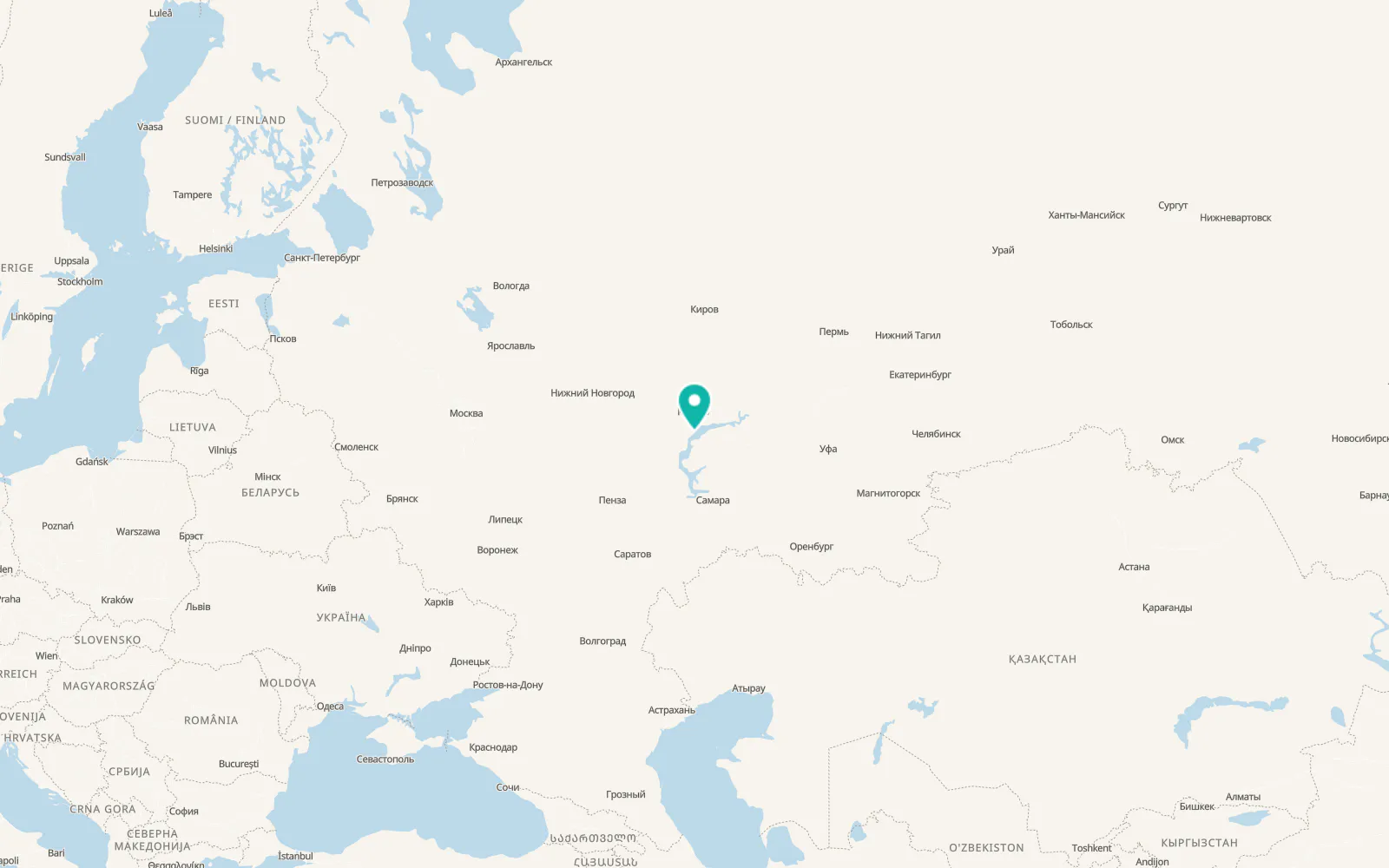 Map of Kuybyshevskiy Zaton