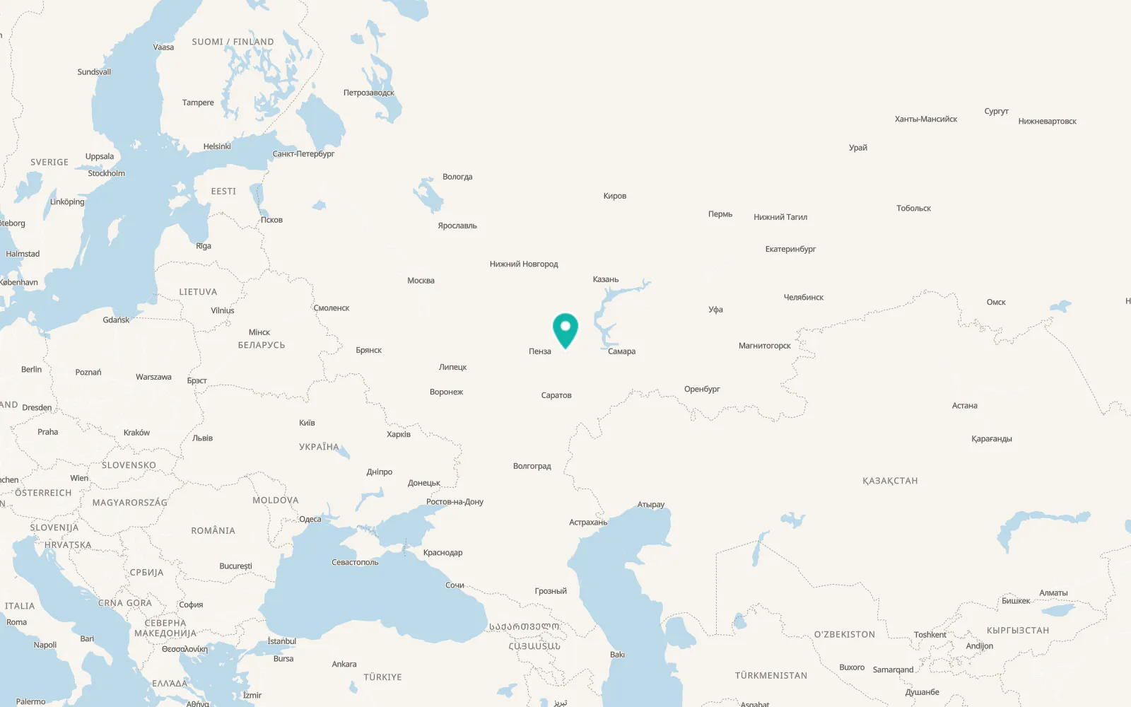 Map of Kuznetsk
