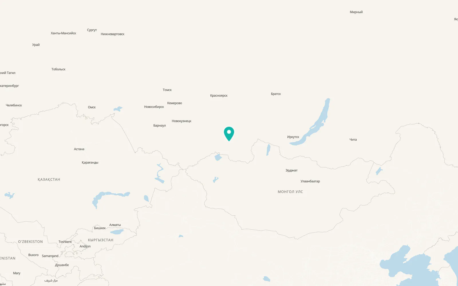 Map of Kyzyl