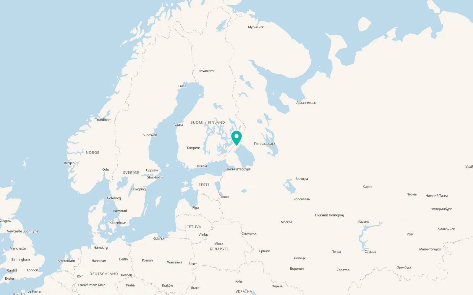 Map of Lakhdenpokh’ya