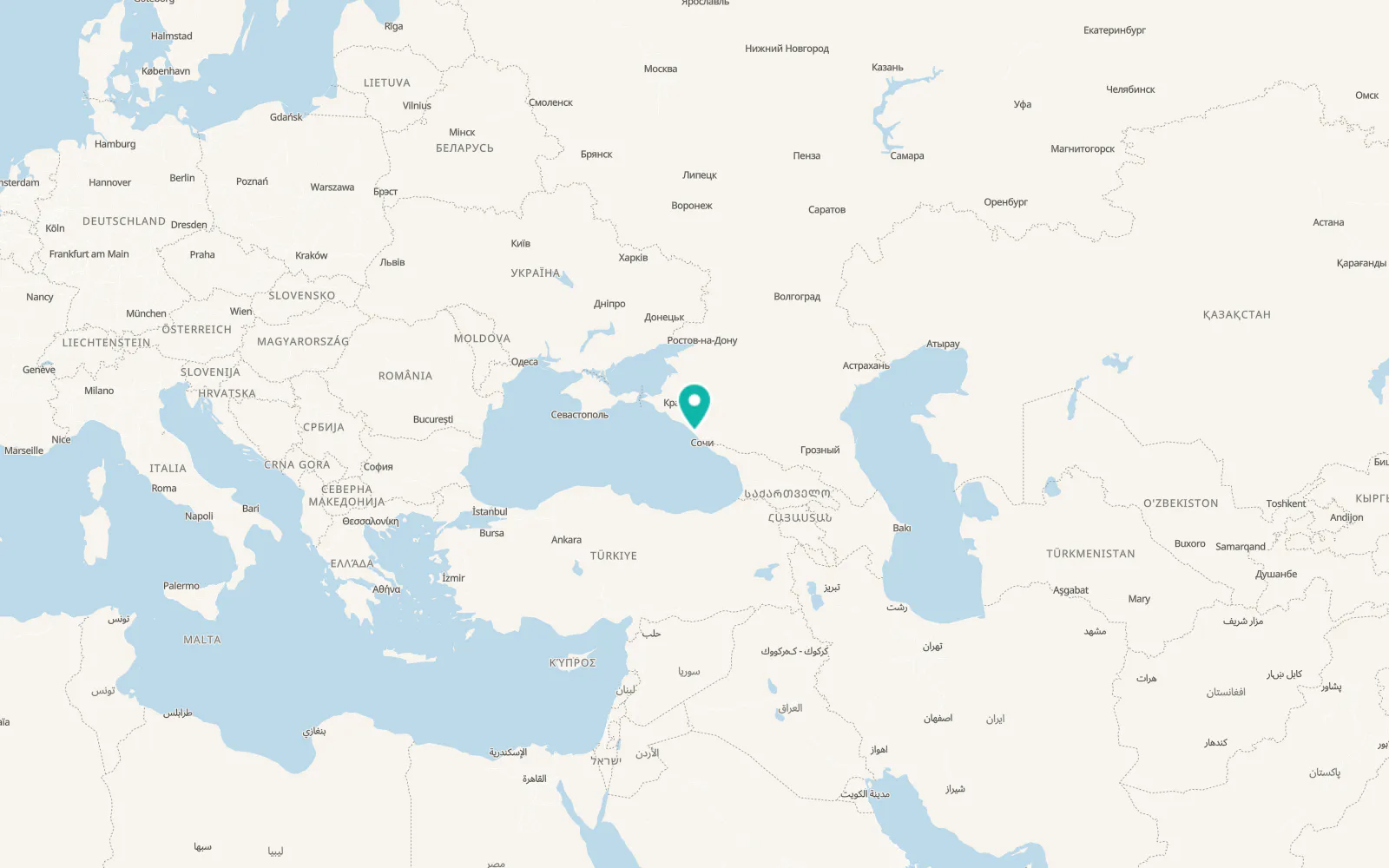Map of Lazarevskoye