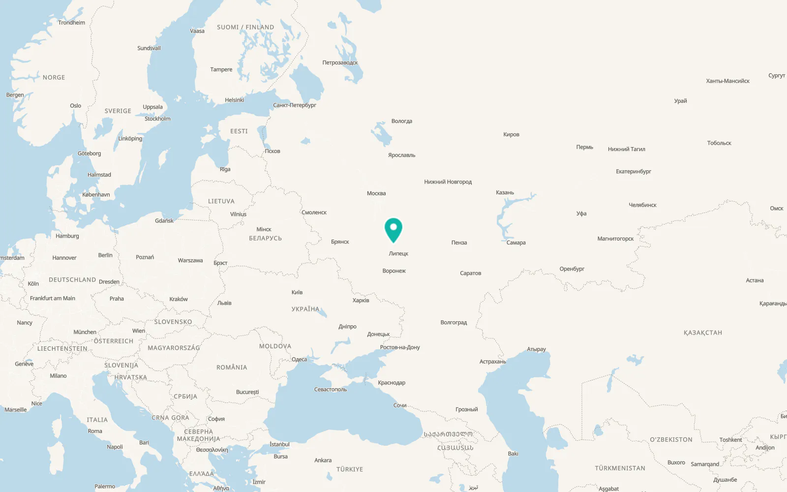Map of Lebedyan’