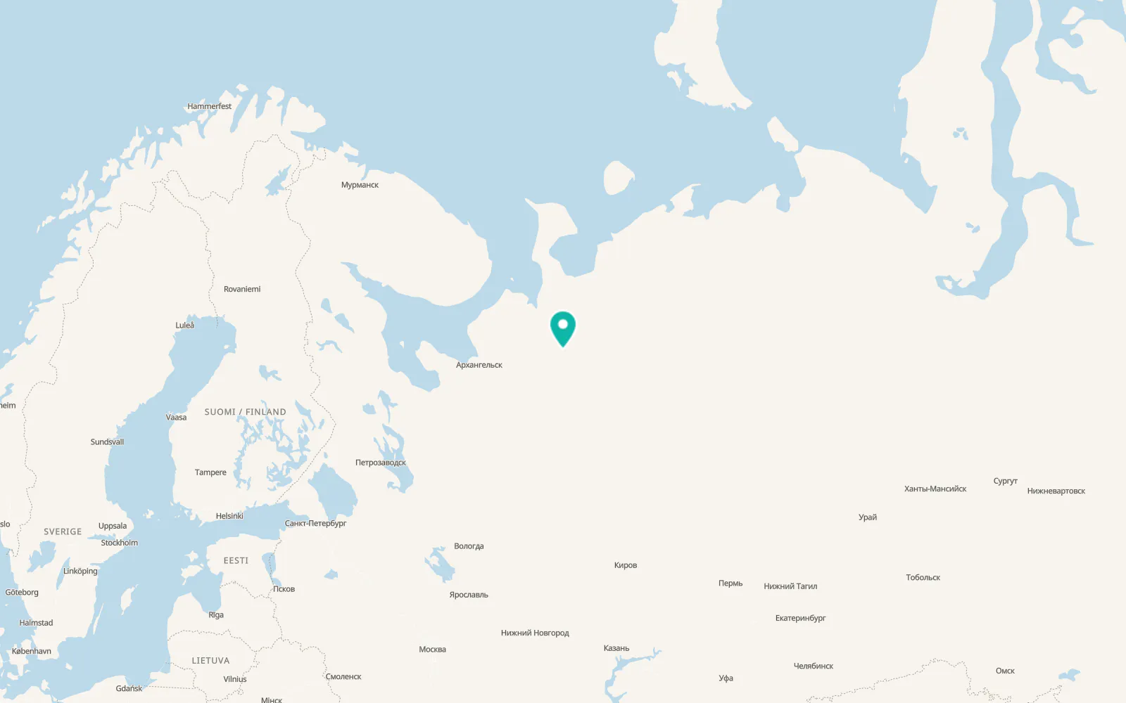 Map of Leshukonskoye