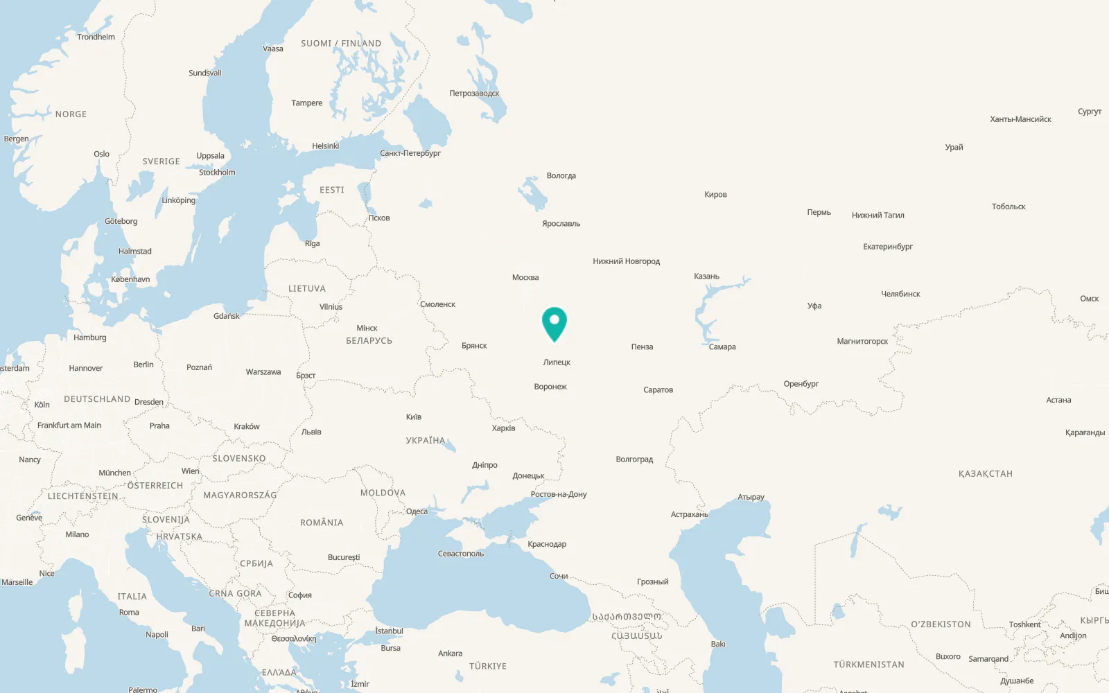 Map of Lev Tolstoy