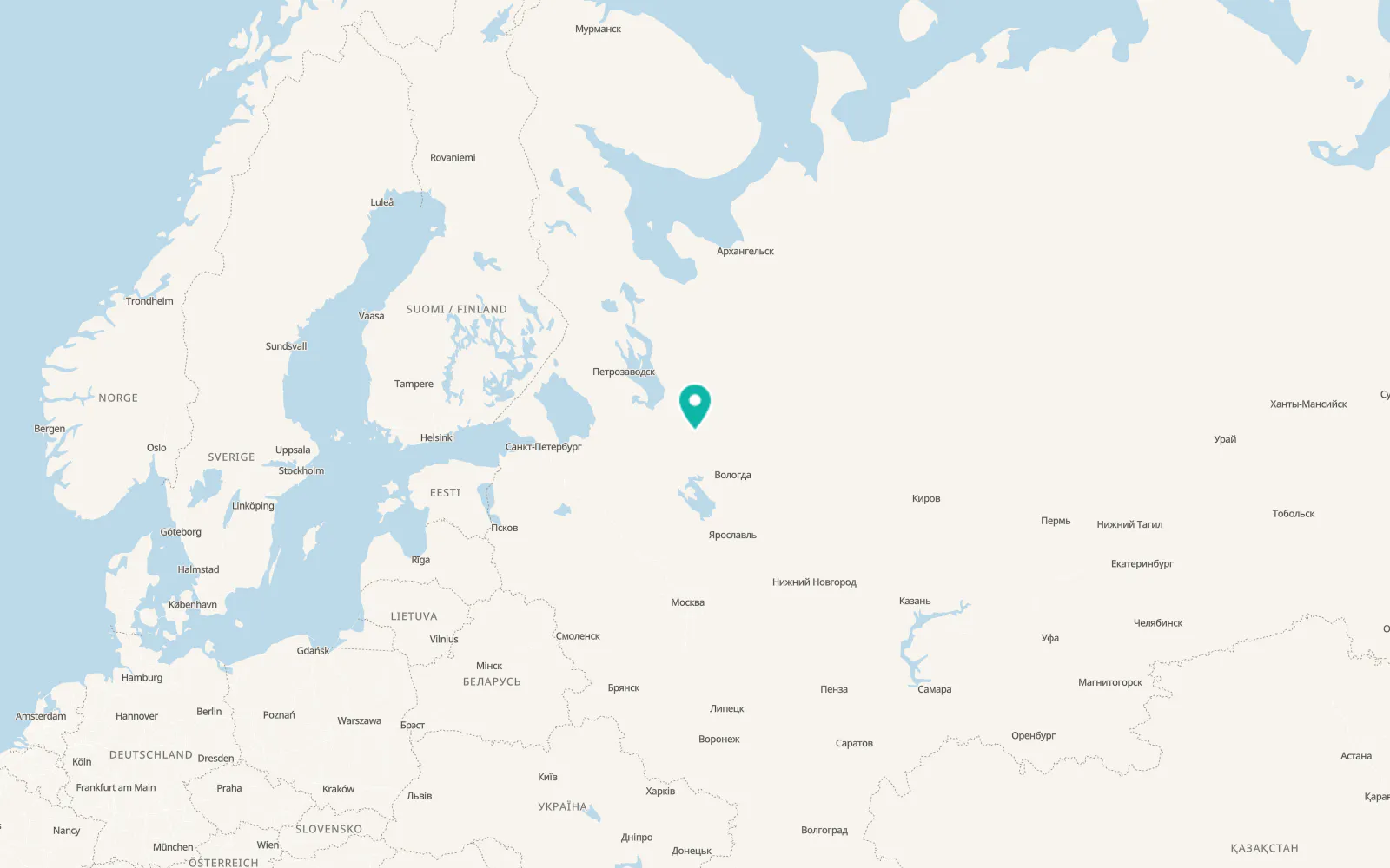 Map of Lipin Bor