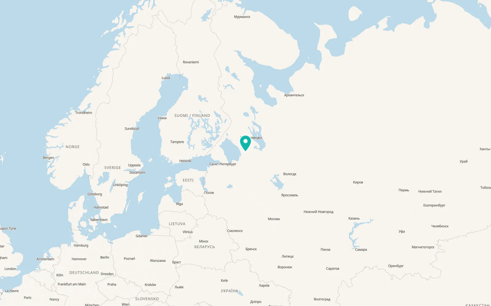 Map of Lodeynoye Pole