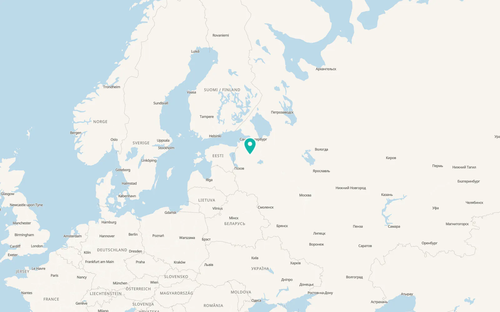 Map of Luga