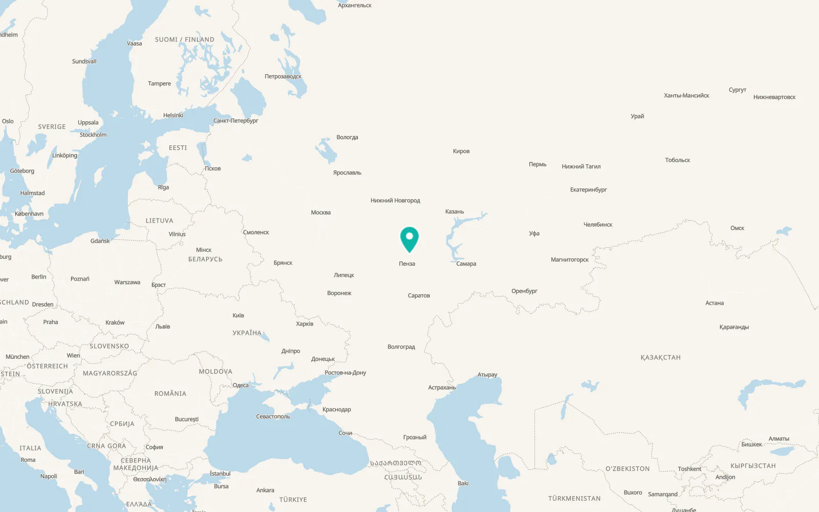 Map of Lunino