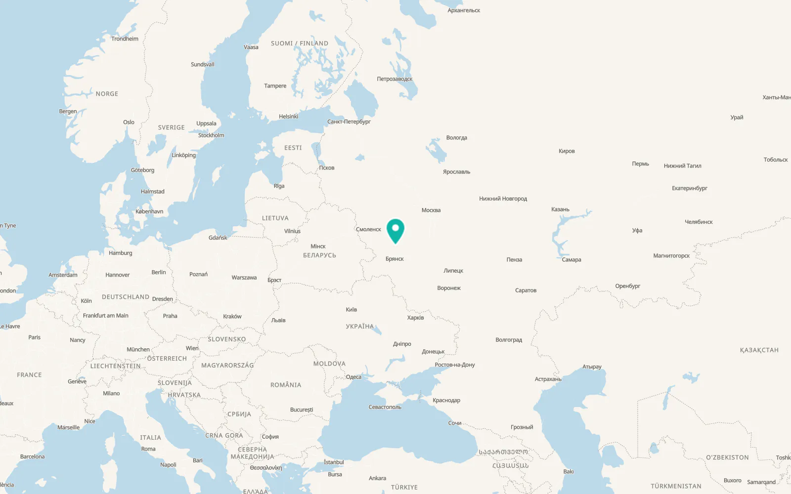 Map of Lyudinovo