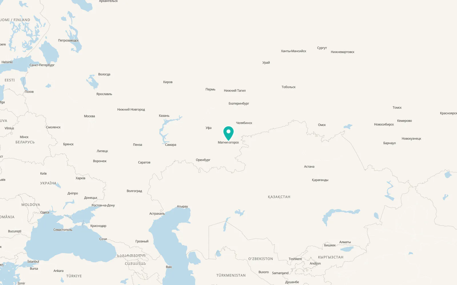 Map of Magnitogorsk