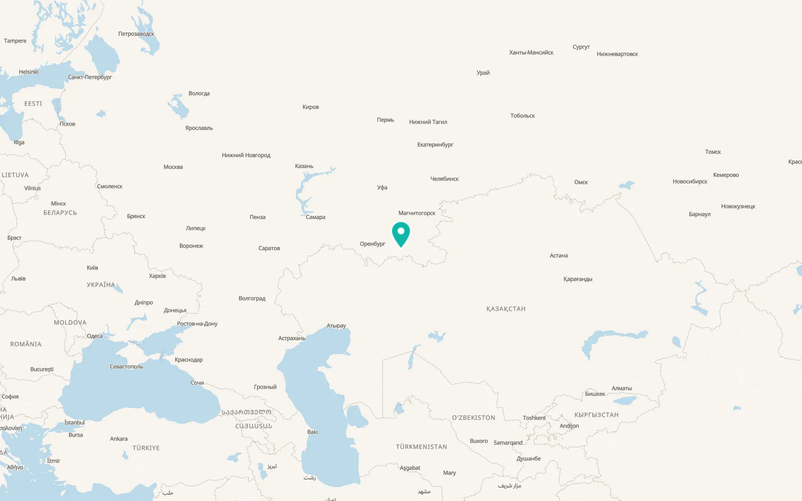 Map of Mednogorsk