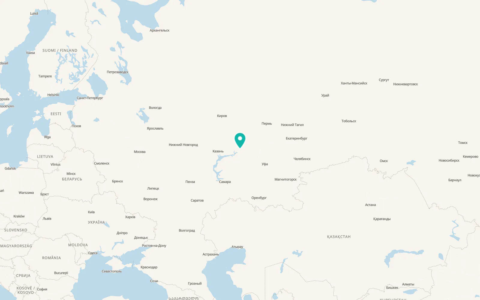 Map of Mendeleyevsk