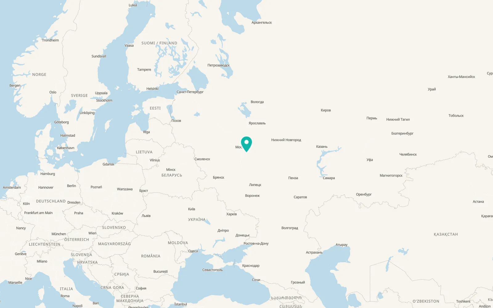 Map of Meshcherino