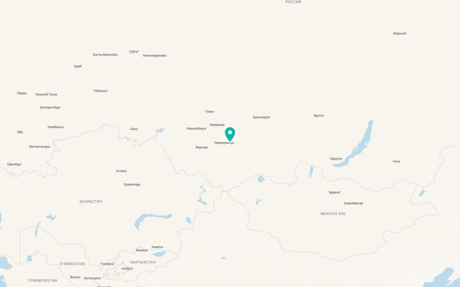 Map of Mezhdurechensk