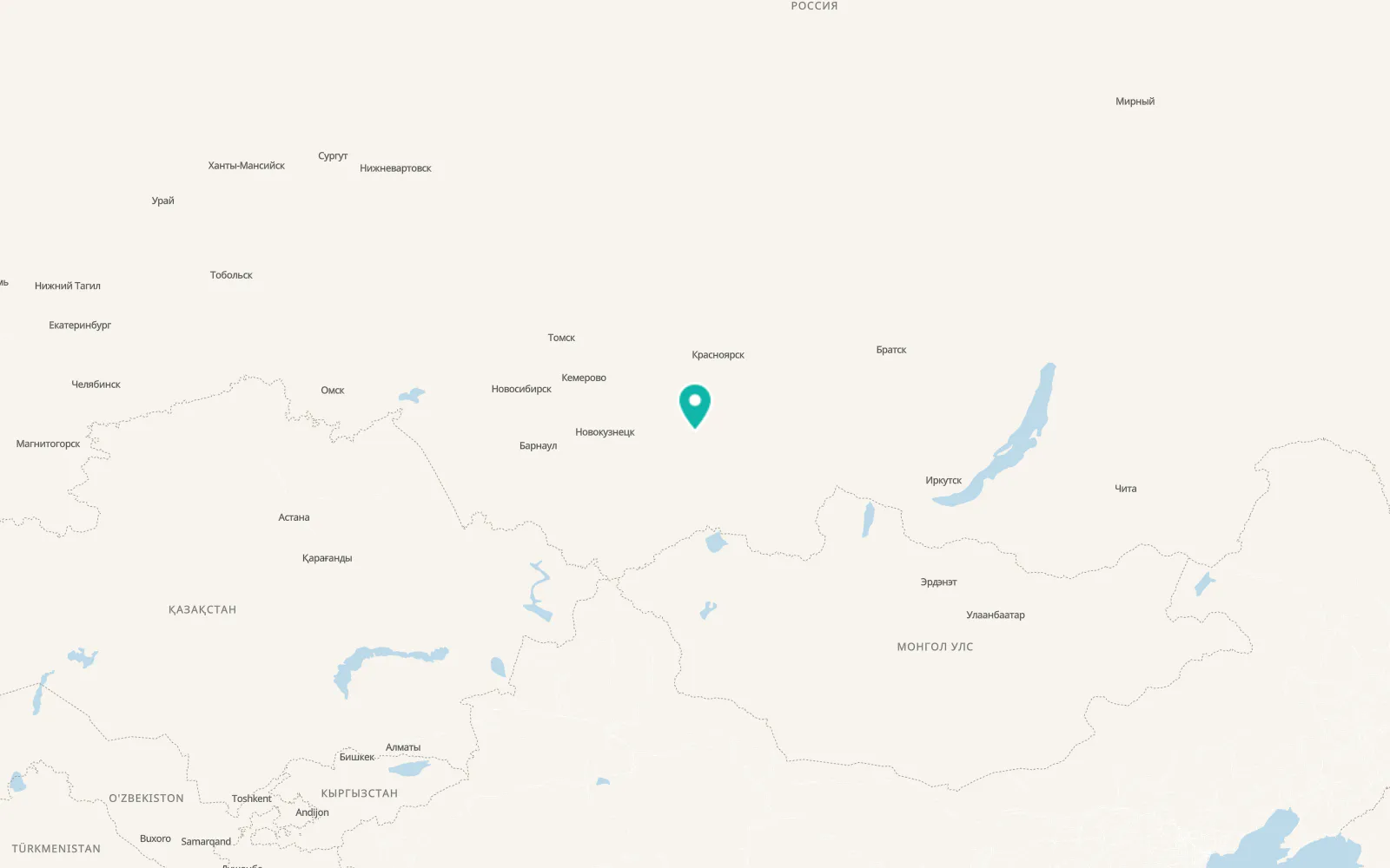 Map of Minusinsk
