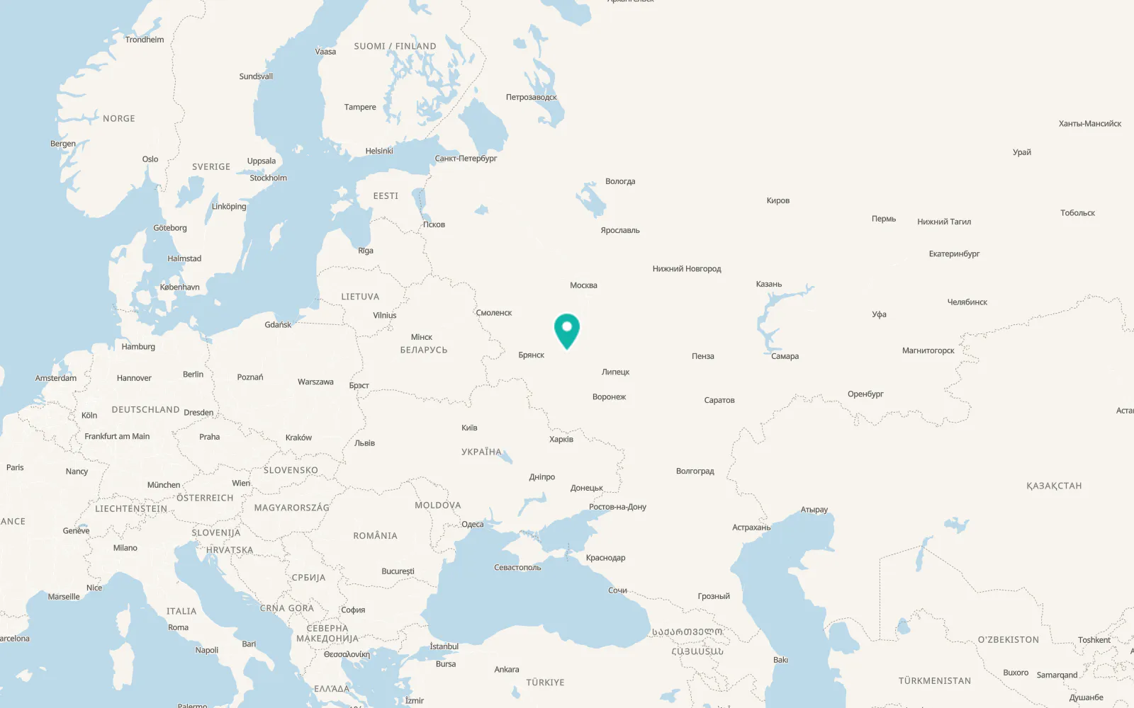 Map of Mtsensk